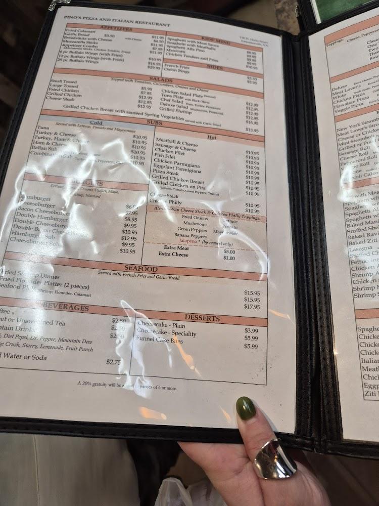 Pino's Pizza & Italian Restaurant Menu image 3