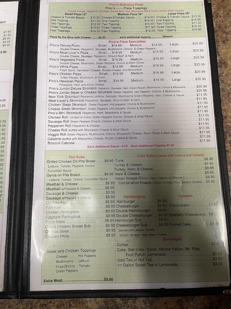 Pino's Pizza & Italian Restaurant Menu image 4